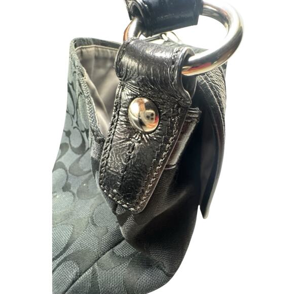 Vintage coach black signature soho shoulder bag with buckle strap Y2K Logo - Picture 4 of 8